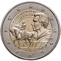 2 евро 2024 Люксембург 175 лет со дня смерти Великого Герцога Люксембурга Виллема II UNC из ролла