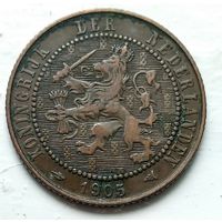 Нидерланды 2.5 цента, 1905 1-9-29