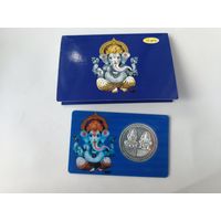 Монета Индии Ganesha Lakshmi 10 грамм. Серебро.