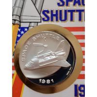 Медаль космос космический корабль Шатл 1981серебро
