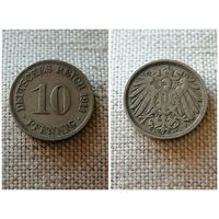 Германия 10 пфеннигов 1911 D