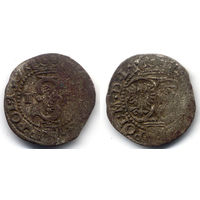 Шеляг 1591 IF, Сигизмунд III Ваза, Олькуш. Вариант с датой на Ав, R
