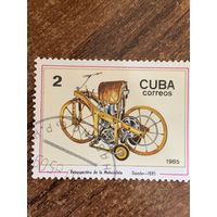 Куба 1985. История мотоцикла. Daimler 1885. Марка из серии