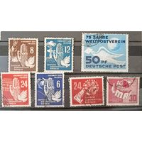 Первые марки ГДР 1949-1950. Михель 95 евро. 4 полных серии.