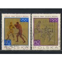 Польша ПНР 1965 Золотые награды поляков на ХVIII Олимпийских летних играх в Токио Бокс Фехтование на рапирах Эгон Франке  #1624,1623