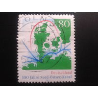 Германия 1995 карта Северного канала Михель-0,7 евро гаш