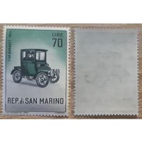 Сан-Марино 1962 Винтажные автомобили.70 лир