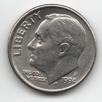 США 1 дайм (10 центов) 1994 год. P Рузвельт (63)