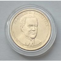 США 1 доллар 2014 г. 32-й Президент США Франклин Рузвельт. В капсуле