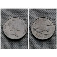 Бермуды Бермудские острова 5 центов 1987/фауна/ Рыба /FA