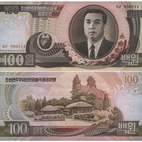 Северная Корея. КНДР 100 Вон 1992 UNС П1-384