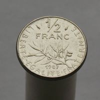 Франция 1/2 франка 1987