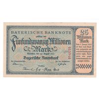 Германия Бавария 25 000 000 марок 1923 года. Состояние XF+/aUNC!