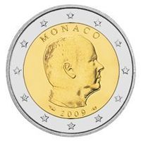 2 евро  Монако 2009 Альберт II UNC