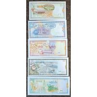 Набор банкнот 50,100,200,500,1000 фунтов 1997-98 - Сирия - UNC