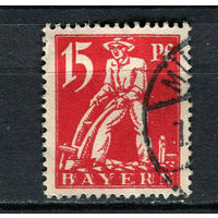 Бавария в составе Веймарской республики - 1920 - Пахарь 15Pf - [Mi.180] - 1 марка. Гашеная.  (Лот 121BZ)