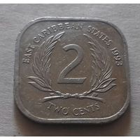 2 цента, Восточные Карибы 1993 г.