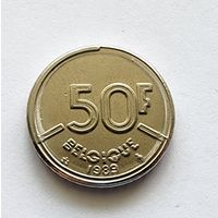 Бельгия 50 франков, 1989 Надпись на французском - 'BELGIQUE'