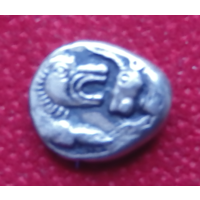 Древняя Греция Лидия Крез древнегреческий серебряный Ar triobol 560-546 г. до н.э.