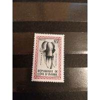 1960 Берег Слоновой Кости фауна искусство маска концовка чистая без клея без дыр   (2-16)