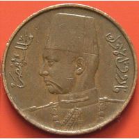 Египет. 1/2 миллима 1938 года  KM#357  Тираж: 4.000.000 шт