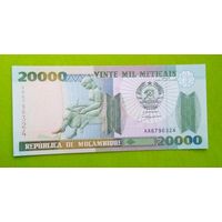 Банкнота 20000 meticais Мозамбик P-140 1999 г.