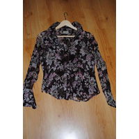 Роскошная женская блуза-лёгенькая и из натурального шёлка-100% SILK-известной, брендовой фирмы-KALIKO-размер-40/42-44-(S/M)!