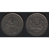 Сингапур _km52 20 центов 1985 год (нов.тип) (f