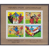1982 Йемен PDR 294-297/B5 Чемпионат мира по футболу 1982 года в Испании Надпечатка 9,00 евро