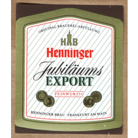 Этикетка пива Jubilaums Export Германия Ф634