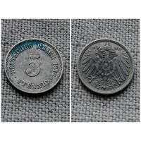 Германия 5 пфеннигов 1914 E