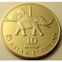 Биафра. "Провинция Нигерии" 10 шиллингов 2017 год "Азиатский Слон" UNUSUAL