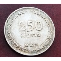 Серебро 0.500! Израиль 250 прут, 5709 (1949) Отметка монетного двора "H"