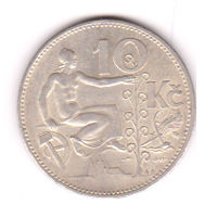 Монета 10 крон 1931 года. Чехословакия.