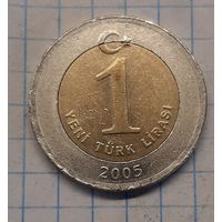 Турция 1 лира 2005г.km1169