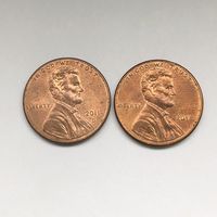 1 цент США 2011 - 2 монеты D и без знака