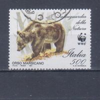 [54] Италия 1991. Фауна.Медведь. Гашеная марка.