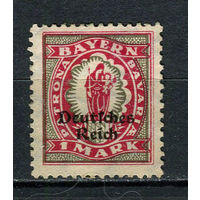 Рейх - 1920/1921 - Надпечатка Deutsches Reich на марках Баварии 1M - [Mi.129] - 1 марка. Чистая без клея.  (Лот 140BZ)