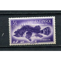 Испанская Сахара - 1953 - Рыбки 5С+5С - [Mi.139] - 1 марка. MH.  (Лот 75Ei)-T5P20