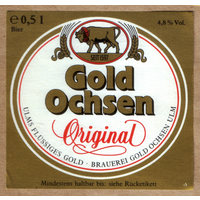 Этикетка пива Gold Ochsen Германия Ф631