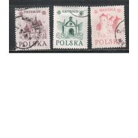 Польша-1952,(Мих.767-769) гаш.  , Церкви, Замки (полная серия)