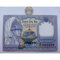 Werty71 Непал 1 рупия 1995 король Непала Бирендра животные UNC банкнота
