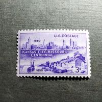 Марка США 1950 год 100 лет штату Канзас-Сити