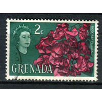 Британские колонии - Гренада - 1966 - Королева Елизавета II и цветы 2С - [Mi.203] - 1 марка. Гашеная.  (Лот 24AR)