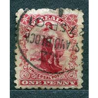 Аллегория "Зелландия". Новая Зелландия. 1901. Полная серия 1 марка