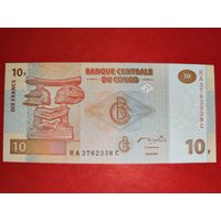 Конго 10 франков 2003 UNC