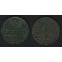 Польша y9a 2 грош 1931 год W (f0