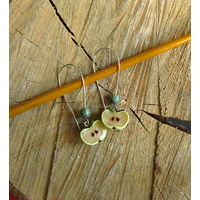 Яблочки, серьги ручной работы с натуральным змеевиком