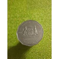 Австралия 50 центов 2001г ( Новый Южный Уэльс ,кенгуру и лев , редкая )
