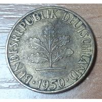 Германия 5 пфеннигов, 1950 Отметка монетного двора: "F" - Штутгарт (14-18-35)